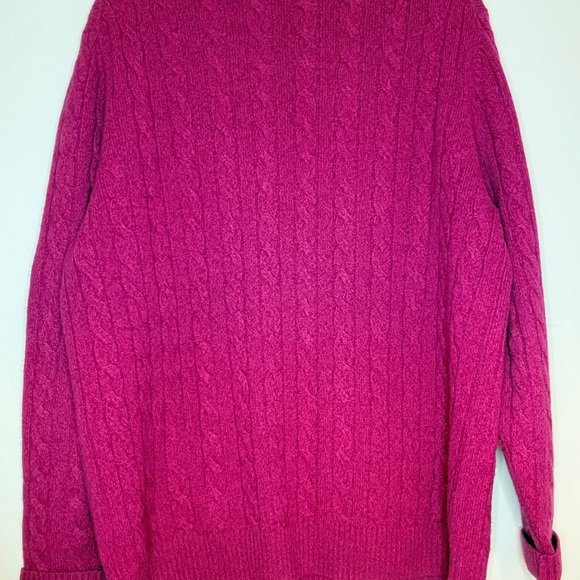 Brooks Brothers Italian Yarn Pink Cable Knit Half-Zip Sweater Size XL - Picture 3 of 4